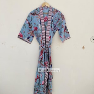 Kimono-Roben aus 100% Baumwolle, bedruckter Baumwolle Kimono, Baumwoll-Kimono, Festival-Kleidung, Bademantel, Damen-Bademantel, Morgenmantel