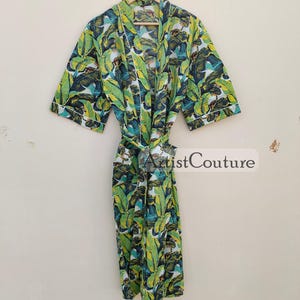 Kimono-Roben aus 100% Baumwolle, bedruckter Baumwolle Kimono, Baumwoll-Kimono, Festival-Kleidung, Bademantel, Damen-Bademantel, Morgenmantel