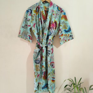 Pure Cotton Kimono for Women | Comfortable Sleepwear & Lounge Wear | Fabulous Nightie Gown for Mom and Sister