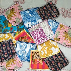 Kleiner Baumwolldrucker-Münzbeutel, Reise-Kulturbeutel, Make-up- und Kosmetiktasche - Perfekt für die Organisation Ihrer wichtigsten Dinge - 18x18 cm