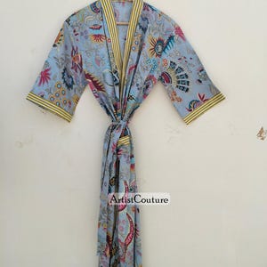 100% Cotton kimono Robes, Printed cotton Kimono, Cotton Kimono, Festival Clothing, Bath Robe, Women&#39;s robes Shower Robe, Dressing Gown