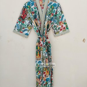 100% Cotton kimono Robes, Printed cotton Kimono, Cotton Kimono, Festival Clothing, Bath Robe, Women&#39;s robes Shower Robe, Dressing Gown