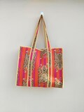 Beautiful Tiger Print Quilted Tote Bag, Handmade Unisex Quilted Bag Soft Indian Cotton Tote Bag, Travel Bag, Shoulder Bag, Large Tote Bag product logo