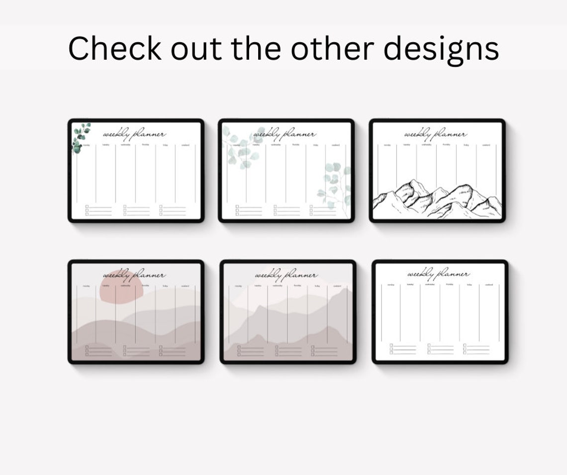 Digital Weekly Planner Simple Planner Sheet Print at Home Etsy