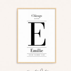 Información de nacimiento Póster Babe Wall Decor, Baby Born Regalo personalizado, Un hermoso arte de pared personalizado de Babe, Decoración de pared de la habitación para niños