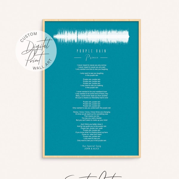 Soundwave Custom Song Lyrics Digital Wall Art, Favourite Song Poster, Wedding Song Lyrics Printable, Poster Anniversary Gift, First Dance