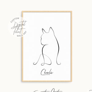 French Bulldog Customisable Gift Printable Dog Lover Puppy Art Bulldog Line Drawing French Bulldog Silhouette Poster Gift Idea Animal Lover