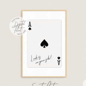 Ästhetischer Pik-Ass-Druck, trendige Spielkarte-Wanddekoration, lustiges Last-Minute-Geschenk, einzigartiges Wandkunst-Paargeschenk und Jubiläumsgeschenk