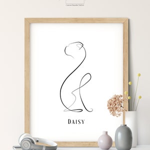 Boxer Customisable Gift Printable for Dog Lover Line Art Drawing Boxer Silhouette Poster Gift Idea for Boxer Owner