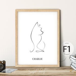 Yorkshire Terrier Customisable Gift Printable Dog Lover Elegant Art Yorkie Line Drawing Yorkshire Terrier Poster Gift Idea For Dog Lover