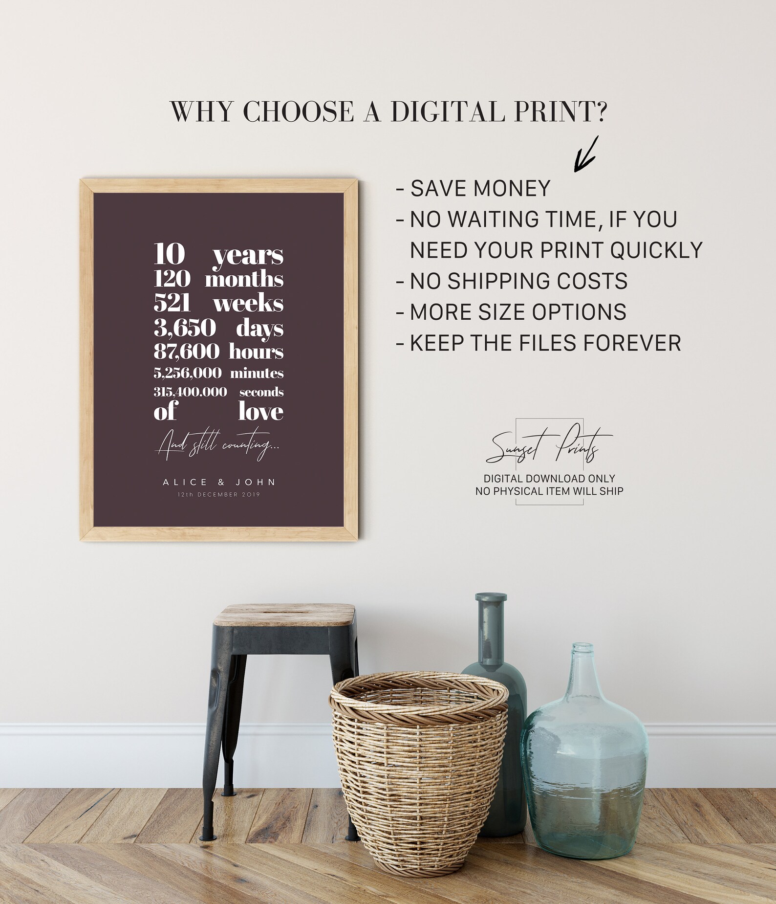 Sentimental Posters Personalized Time Together Poster - Customizable Wall Art, Anniversary ...