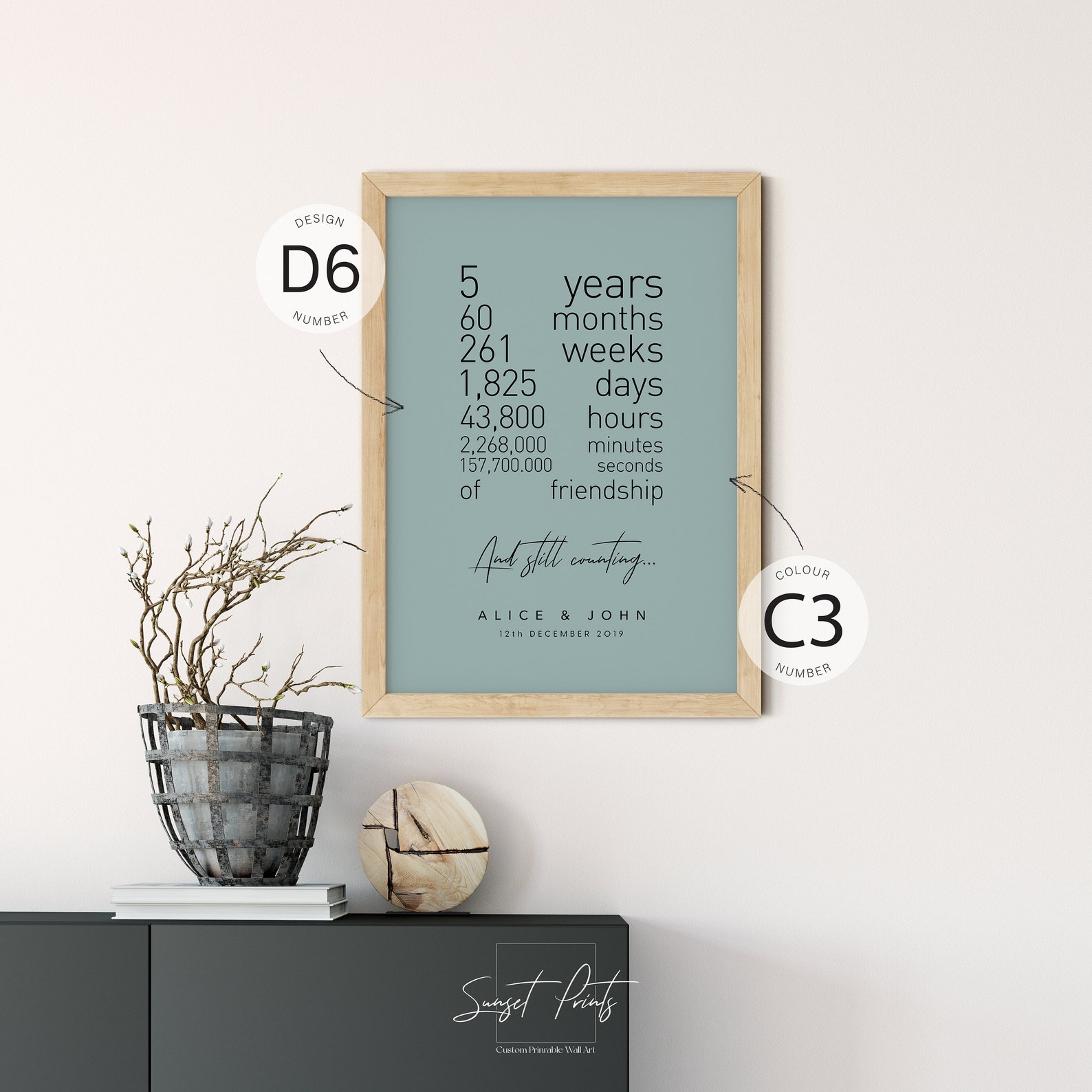 Sentimental Posters Personalized Time Together Poster - Customizable Wall Art, Anniversary ...