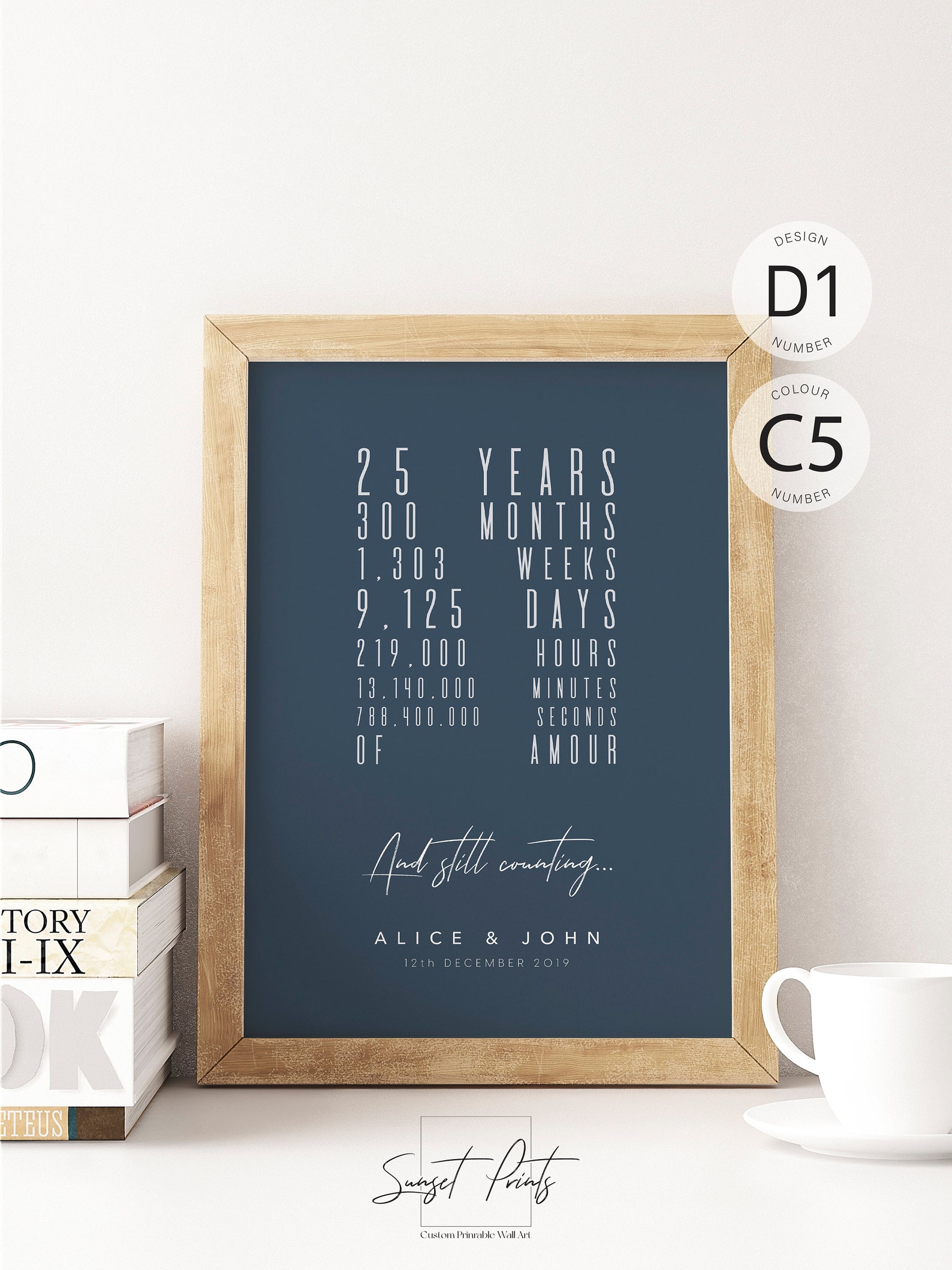 Sentimental Posters Personalized Time Together Poster - Customizable Wall Art, Anniversary ...