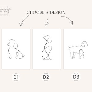 Poodle Customisable Gift Printable Dog Lover Elegant Art Poodle Line ...