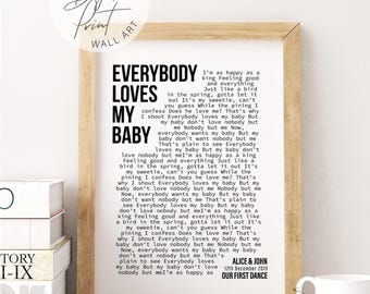Custom Personalized Song Lyrics Poster Wall Art - Wedding Song Gift, First Dance Print, Romantic Couples Gift, Anniversary Memory