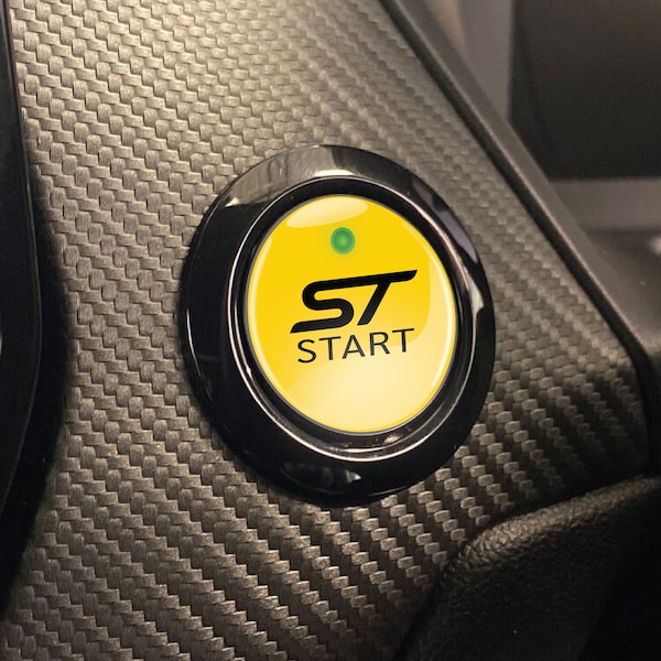 28mm Start Button Domed Gel Sticker - Ford Fiesta Mk8 / Puma ST (2020+) / Focus Mk4 ST START