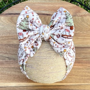 Christmas Head Wrap, Christmas Tree Light Head Wrap, Boho Christmas Baby Bow, Velvet Bow, Holiday Bow, Baby Gift, Christmas Lights Bow