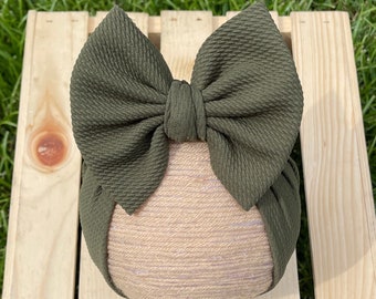 Olive Green Fall Baby Head Wrap Bow, Olive Green Baby Head Wrap, Fall Head Wrap, Olive Bow, Fall Bow, Bow for Girl, Thanksgiving Bow