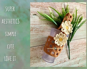 Cup Holder, Tumbler, Water bottle carrier, reusable sustainable, reversible Crochet Pattern  DIGITAL DOWNLOAD | PDF instructions | video