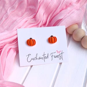 Mini Pumpkin Stud Earrings | Handmade Autumn Jewellery | Accessories | Gifts