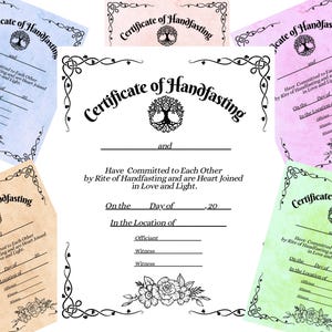 Certificado de Matrimonio del Árbol de la Vida / Descarga digital / Impresión en casa / Ceremonia pagana / Boda celta / Certificado de matrimonio