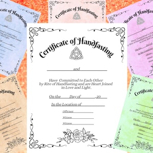 Certificado de matrimonio con Triquetra/Nudo de la Trinidad/Descarga digital/Impresión en casa/Ceremonia pagana/Boda celta/Certificado de matrimonio