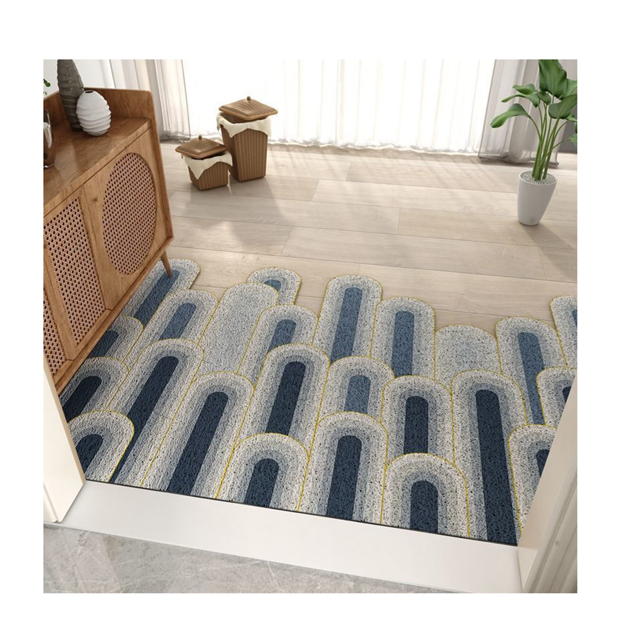 7 Styles Cuttable Geometric Non-slip Carpet for Front Door,pvc Kitchen  Anti-slip Rug,entry Floor Mat,pvc Door Mat,washable Rug,indoor Carpet 