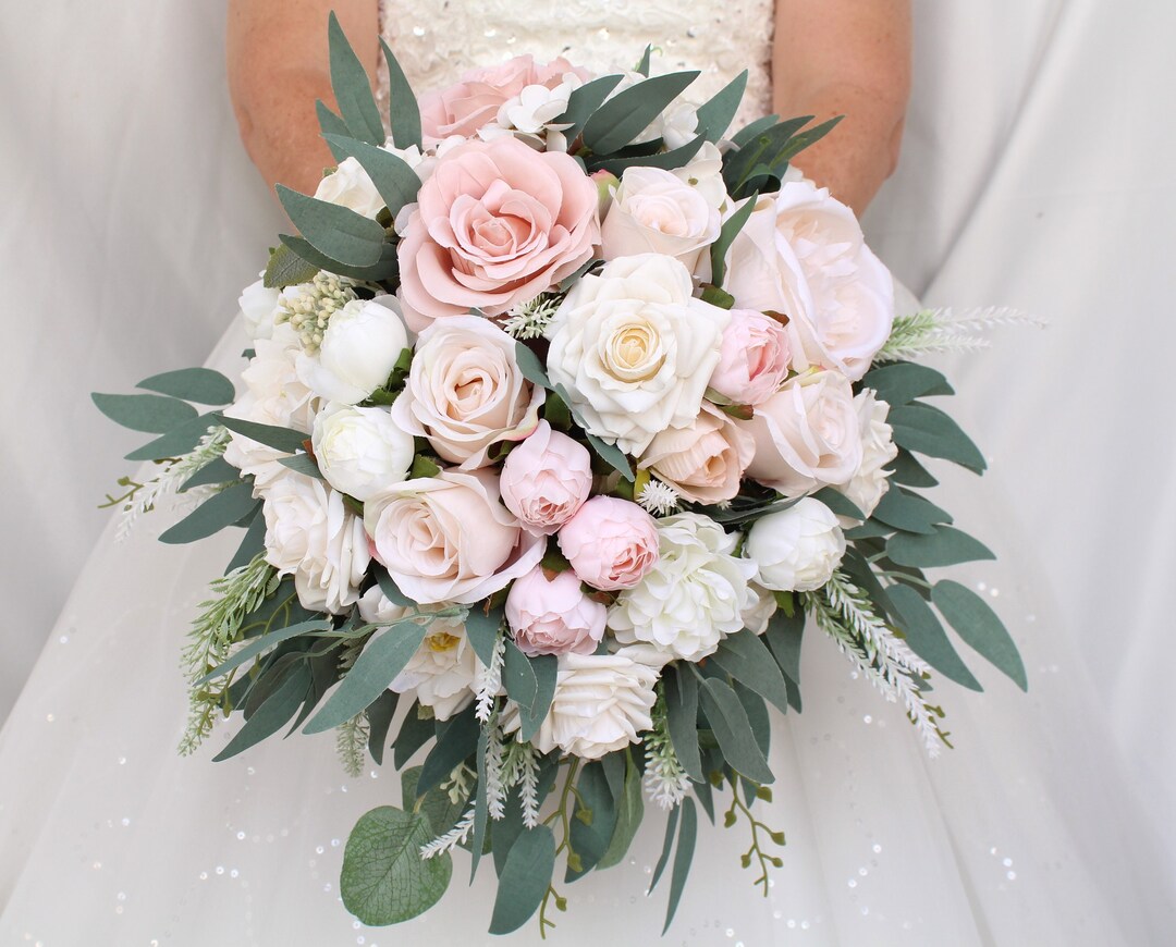 Blush Pink Bouquet. Dusty Rose Bouquet. Light Pink Bouqut. Etsy