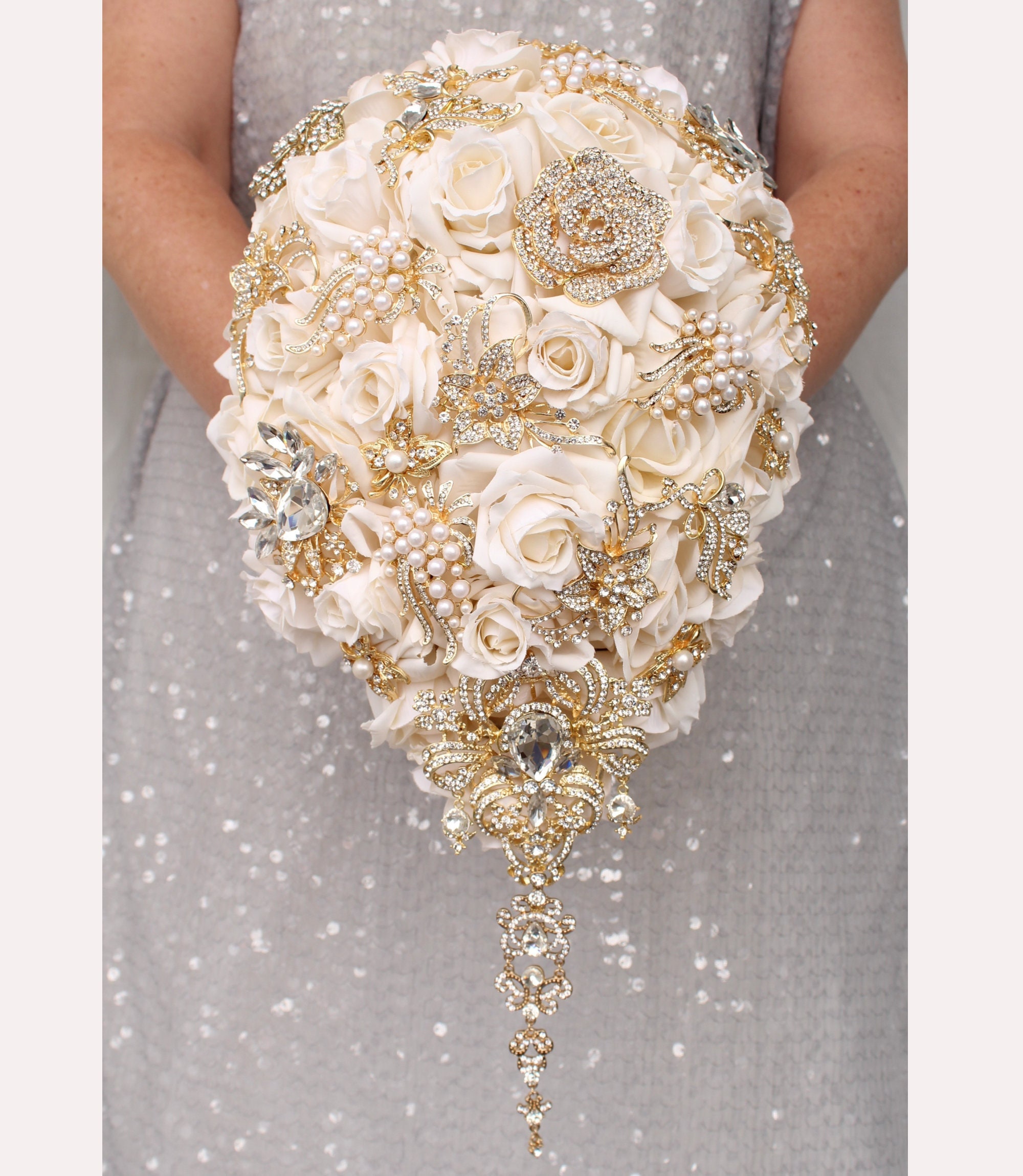 Rhinestone Bridal Bouquet Holder, Crystal Bridal Bouquet, Crystal