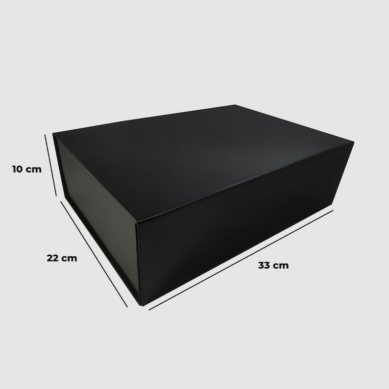 Geschenkverpackung 33x22x10 cm Luxus Verpackung Magnetbox Versandbox Presentation Box Individuell Box Magnetverschluss Weihnachten Schwarz