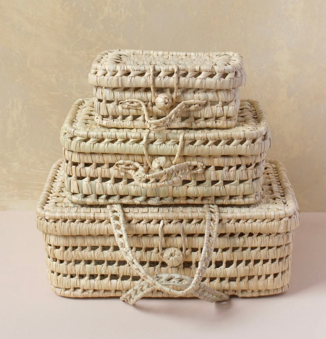 Valisettes en feuilles de palmier/ valises doum / valise bébé/ valise naissance/ valise marocaine/ 3 tailles disponibles