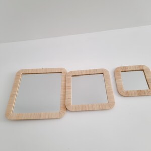 Espejos cuadrados de contorno de rafia 3 tamaños disponibles imagen 4