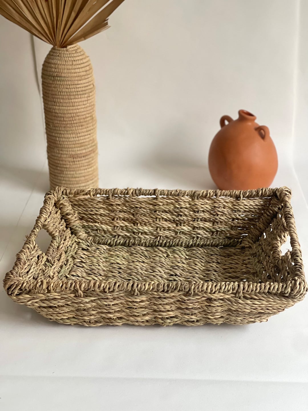 Braided Rope and Metal Trays Trays for Bread or Fruit Decorative Tray ...