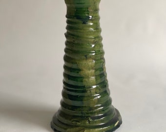 Candlestick / candlestick from Tamegroute / green or ocher / Moroccan pottery / height 24cm