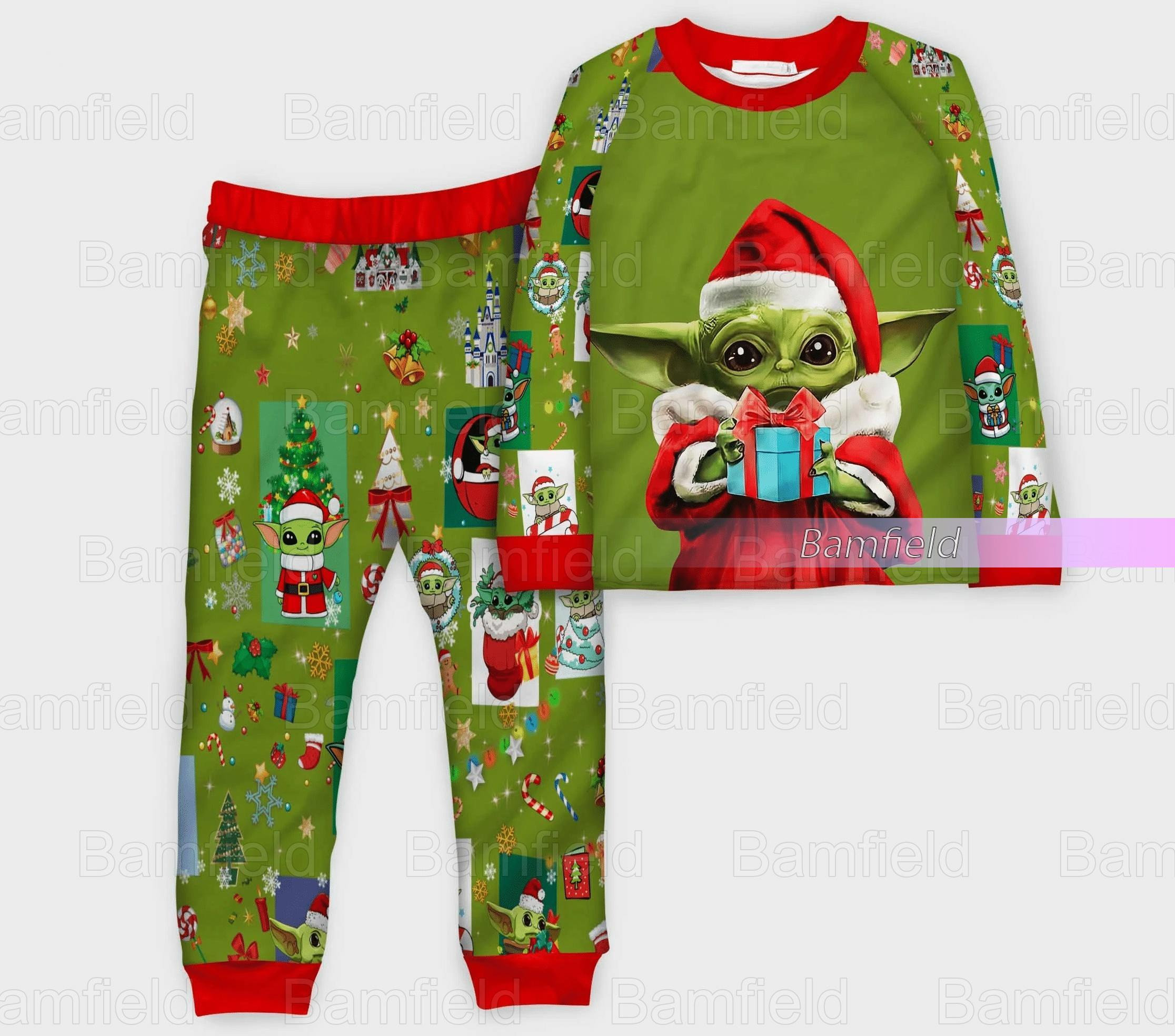Christmas Baby Yoda Matching Family Pajamas Set, Star Wars Pajamas sold
