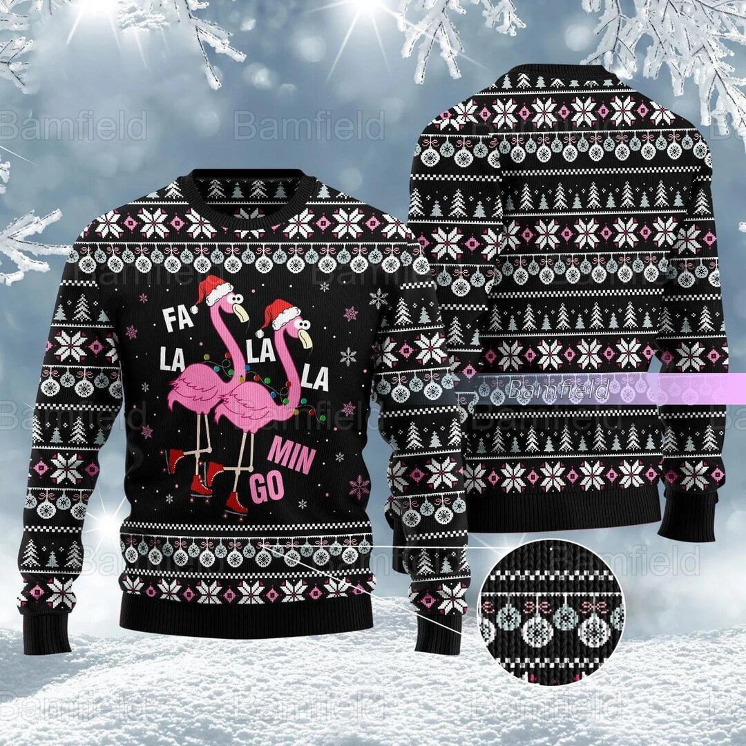 Christmas Fla La La Lamingo Cute Flamingo Ugly Sweater Etsy