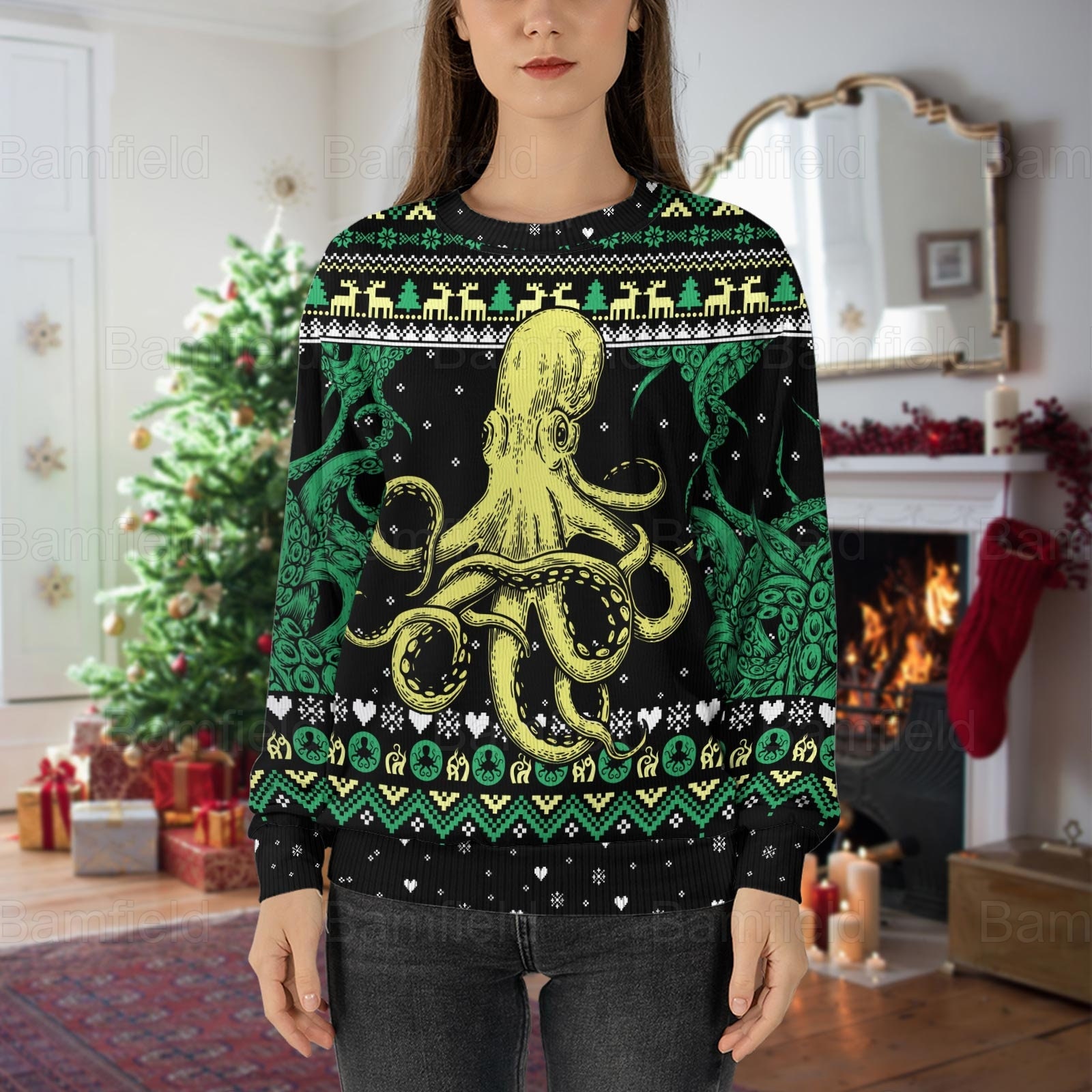 Christmas Gifts Octopus Ugly Christmas Sweater sold by Hormonal