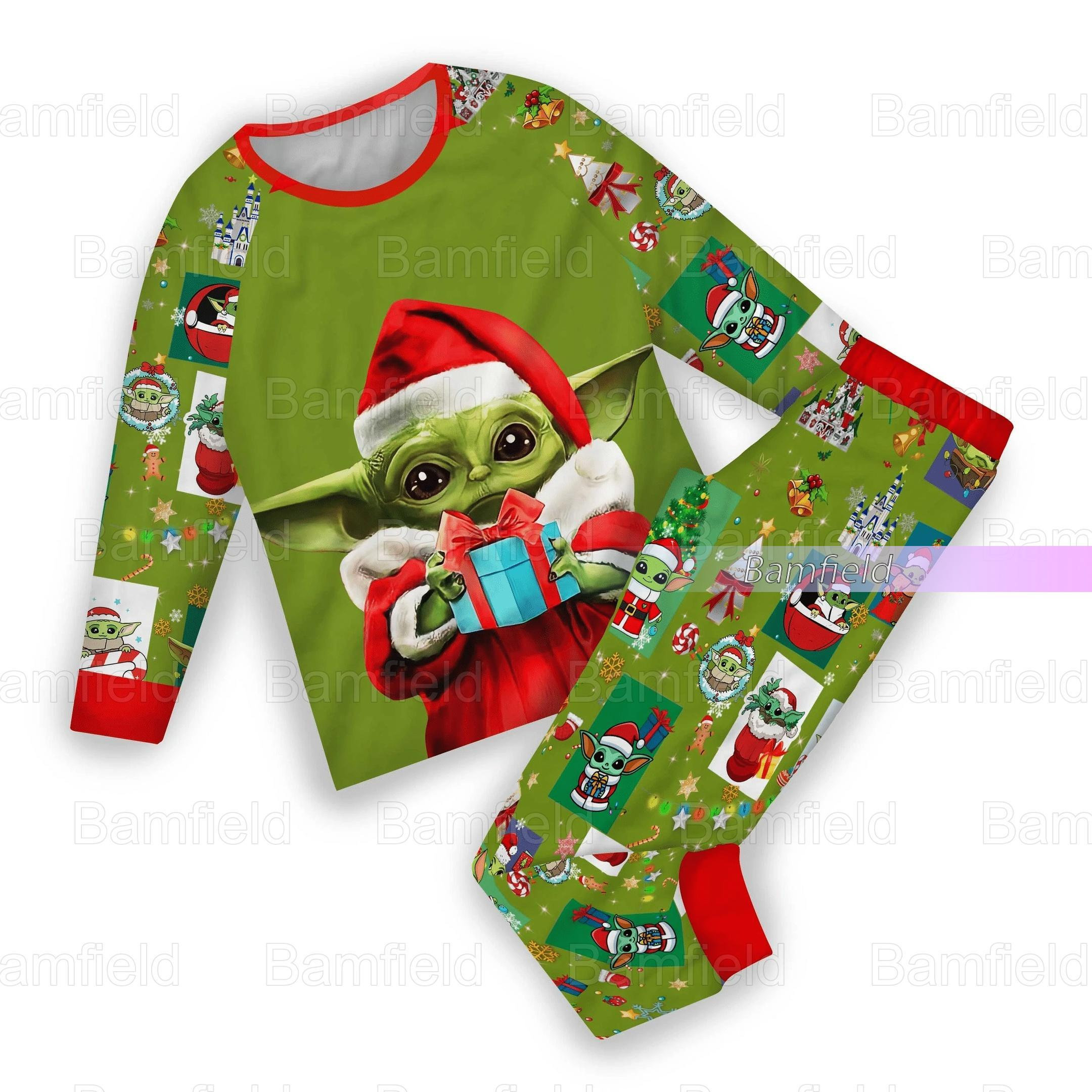 Christmas Baby Yoda Matching Family Pajamas Set, Star Wars Pajamas sold