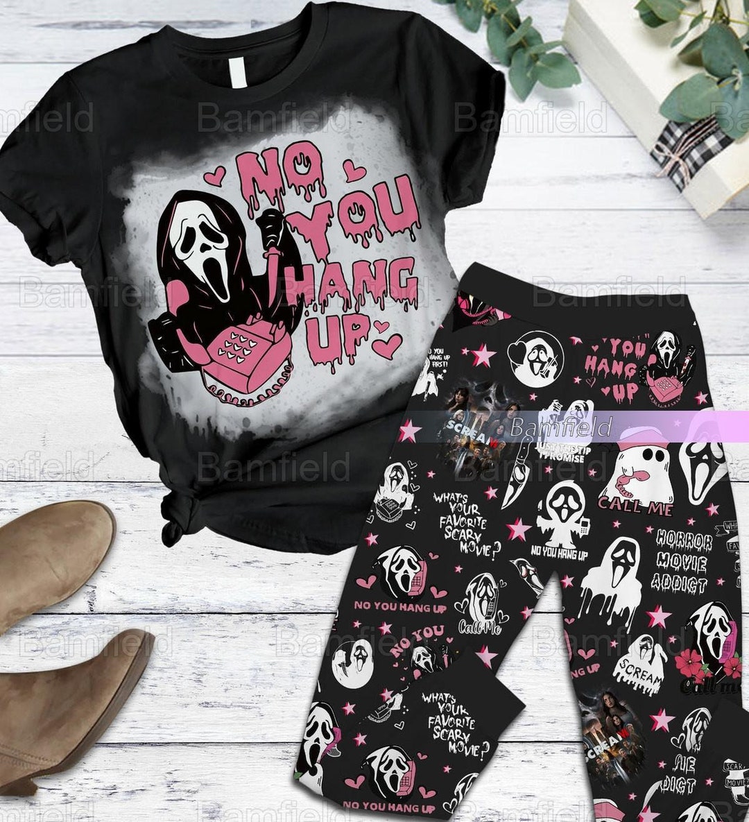 Christmas Ghost Horror Pajamas Set No You Hang up T-shirt - Etsy UK