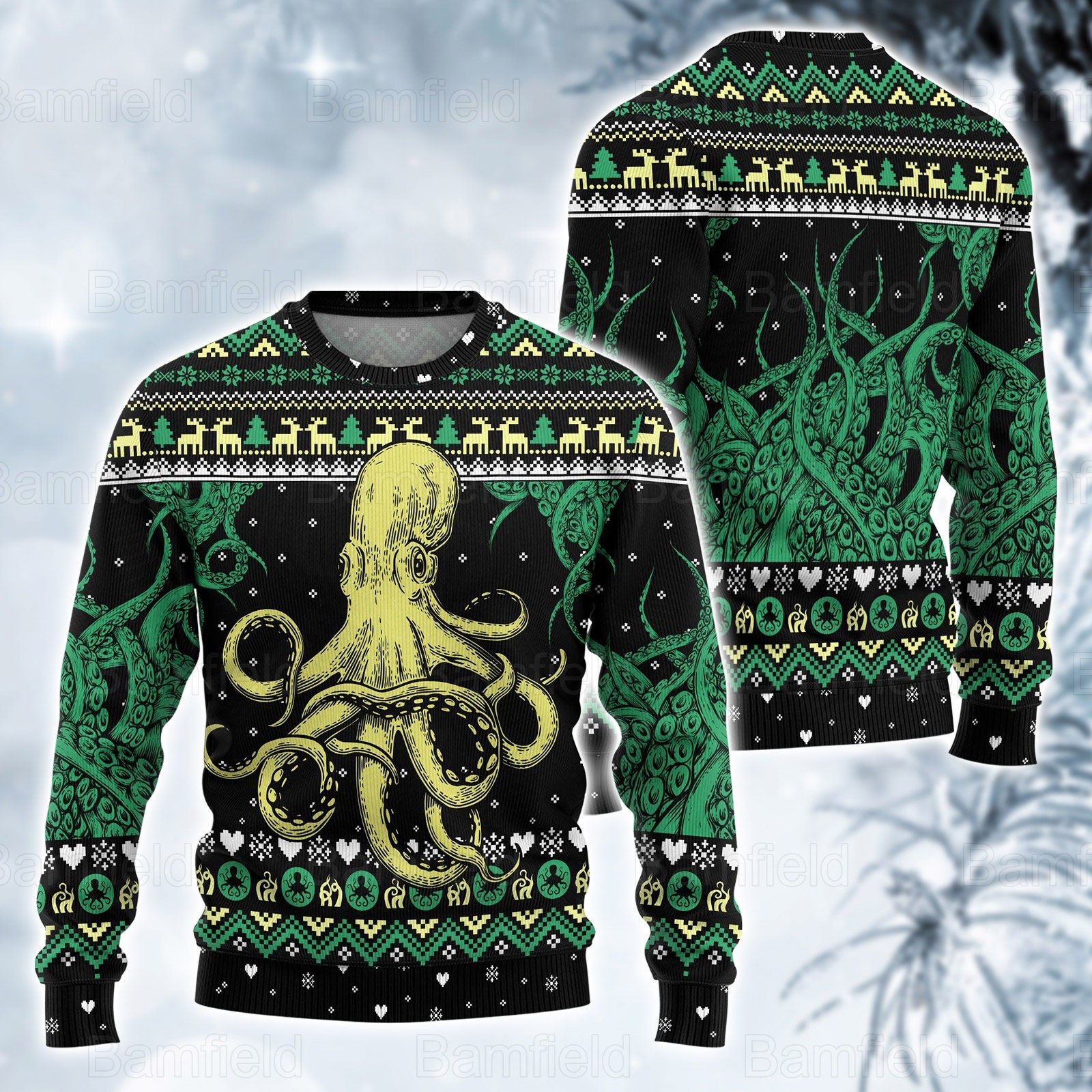 Octopus Ugly Christmas Sweater, Christmas Ugly Sweater, Octopus Cool Ugly Sweater, Octopus Christmas Shirt, Gifts For Him, Christmas Gifts