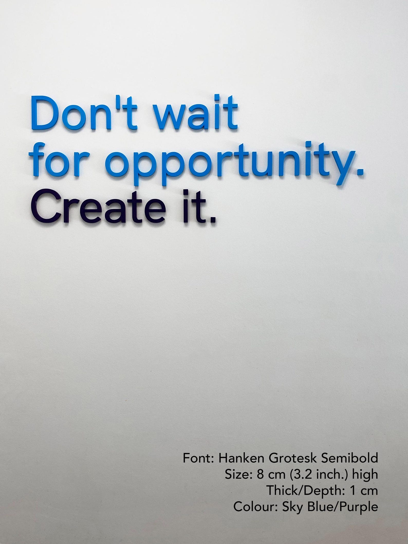 Custom Three-dimensional Letters, 3 Cm to 8 Cm Tall. 3D Interior Words ...