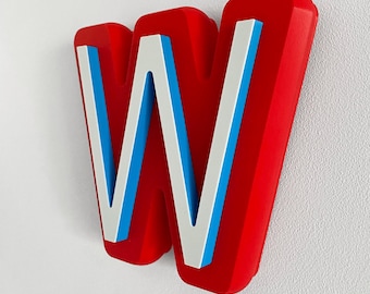 Retro letters for interior decoration. Large 3D letters for wall hanging. 3D initials for hotel, bar, restaurant, cafe.