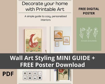 Wall decor mini guide Printable wall art styling guide Home decor poster arrangement ideas Printable poster styling tips PDF digital guide