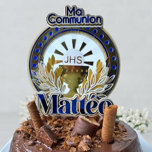 Cake Topper Religieux Personnalisable - Fichier Numérique. Ideal for Baptême, Première Communion & Confirmation - Formats SVG, PNG, Studio