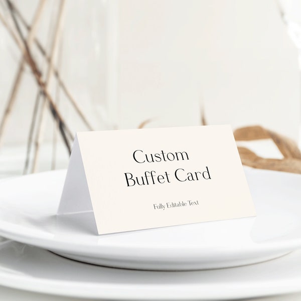 Minimalist Buffet Card Template | Printable Buffet Card Template | Modern Wedding Buffet Card | 100% Fully Editable Template