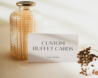 Minimalist Buffet Card Template | Printable Buffet Card Templates | Modern Wedding Buffet Card | 100% Fully Editable Template