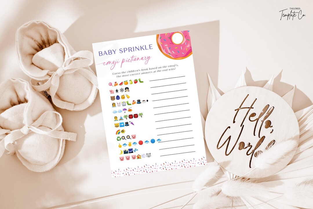 Baby Sprinkle Emoji Pictionary Template Girl Baby Sprinkle Girl Baby