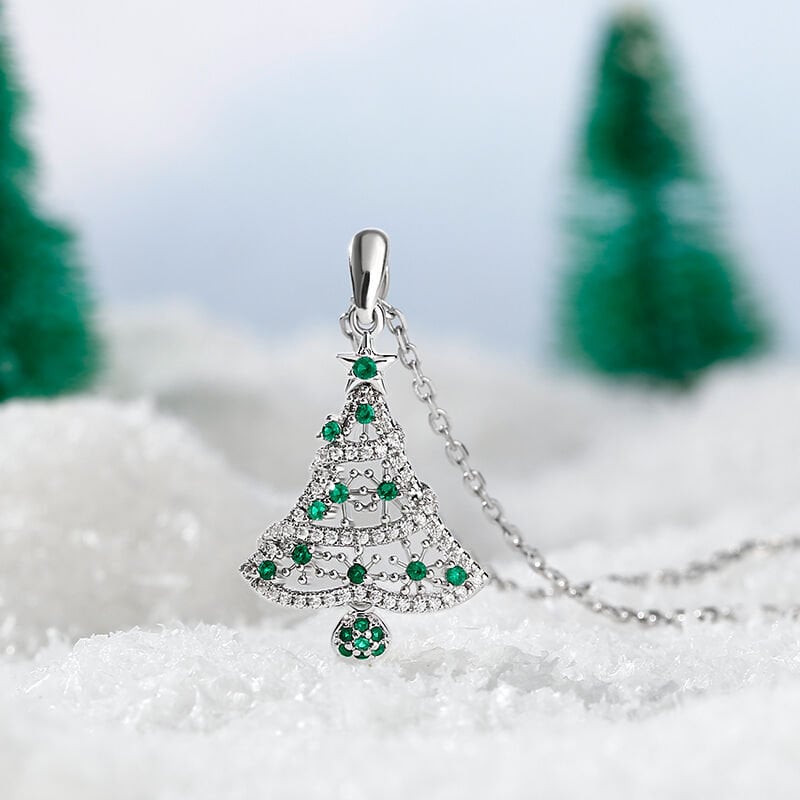 2pcs Stainless Steel Christmas Tree Charm, Tree Pendant, Christmas