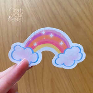 Lot 2 Autocollants nuage arc-en-ciel | Bullet Journal Sticker Scrapbook Stickers Planner Sticker Sticker décoratif