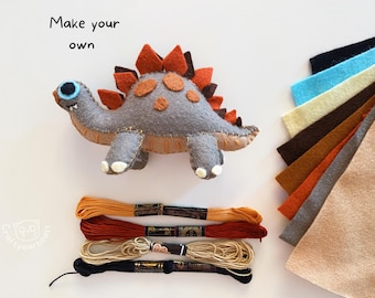 Stegosaurus Plush Sewing Pattern – DIY Dinosaur Plushie PDF, Dino Handmade Toy, Amigurumi Dino, Easy Dinosaur Sewing Pattern